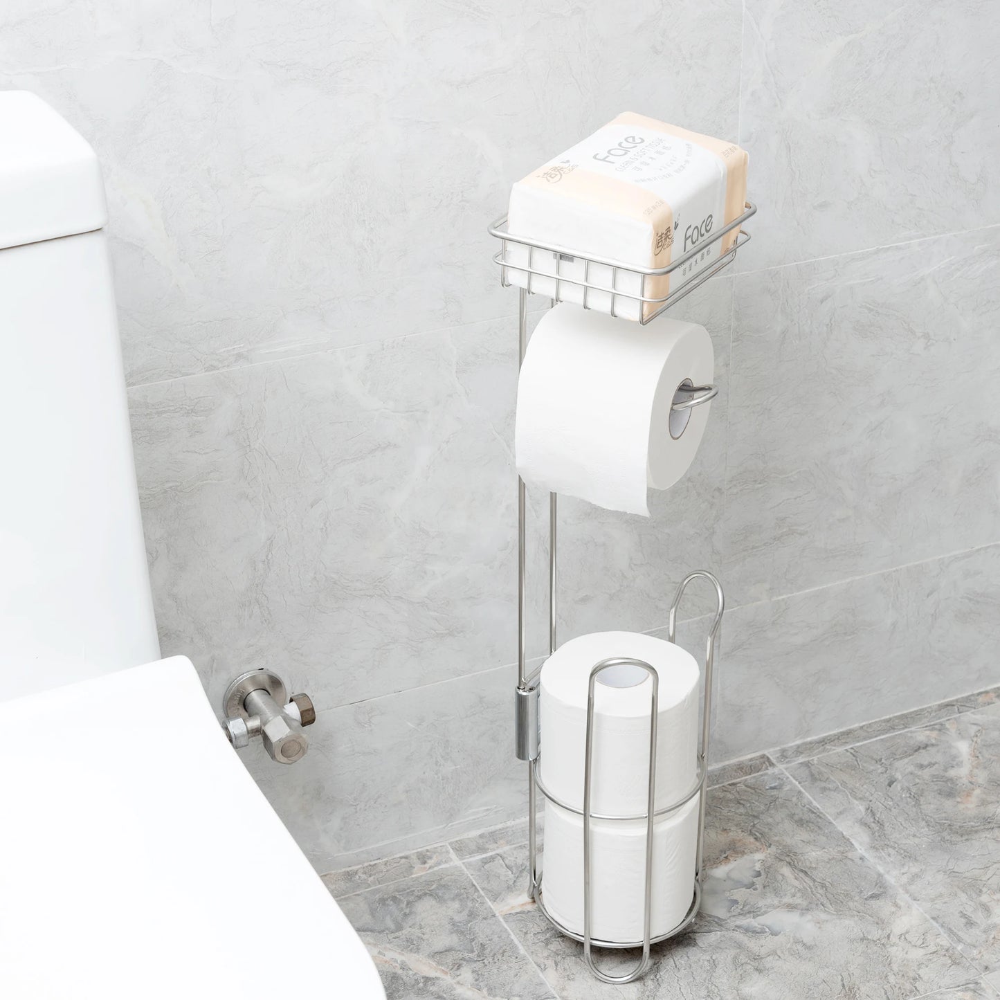 Toilet Paper Holder with Shelf for Cell Phone