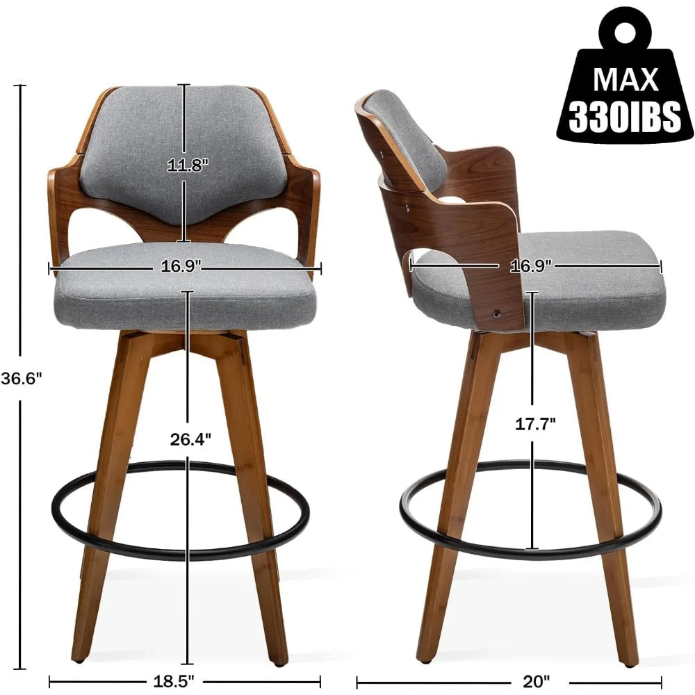 Bar Chair With Wooden Legs and Arms