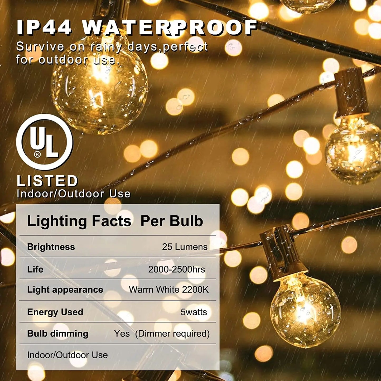 50Ft Patio String Lights