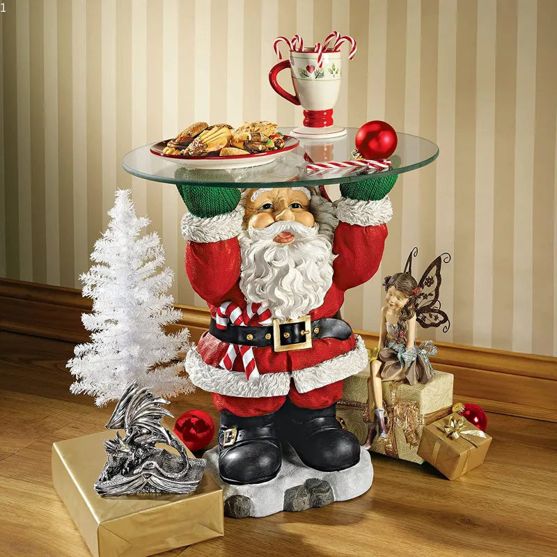 Santa Claus Holding Snack Tray