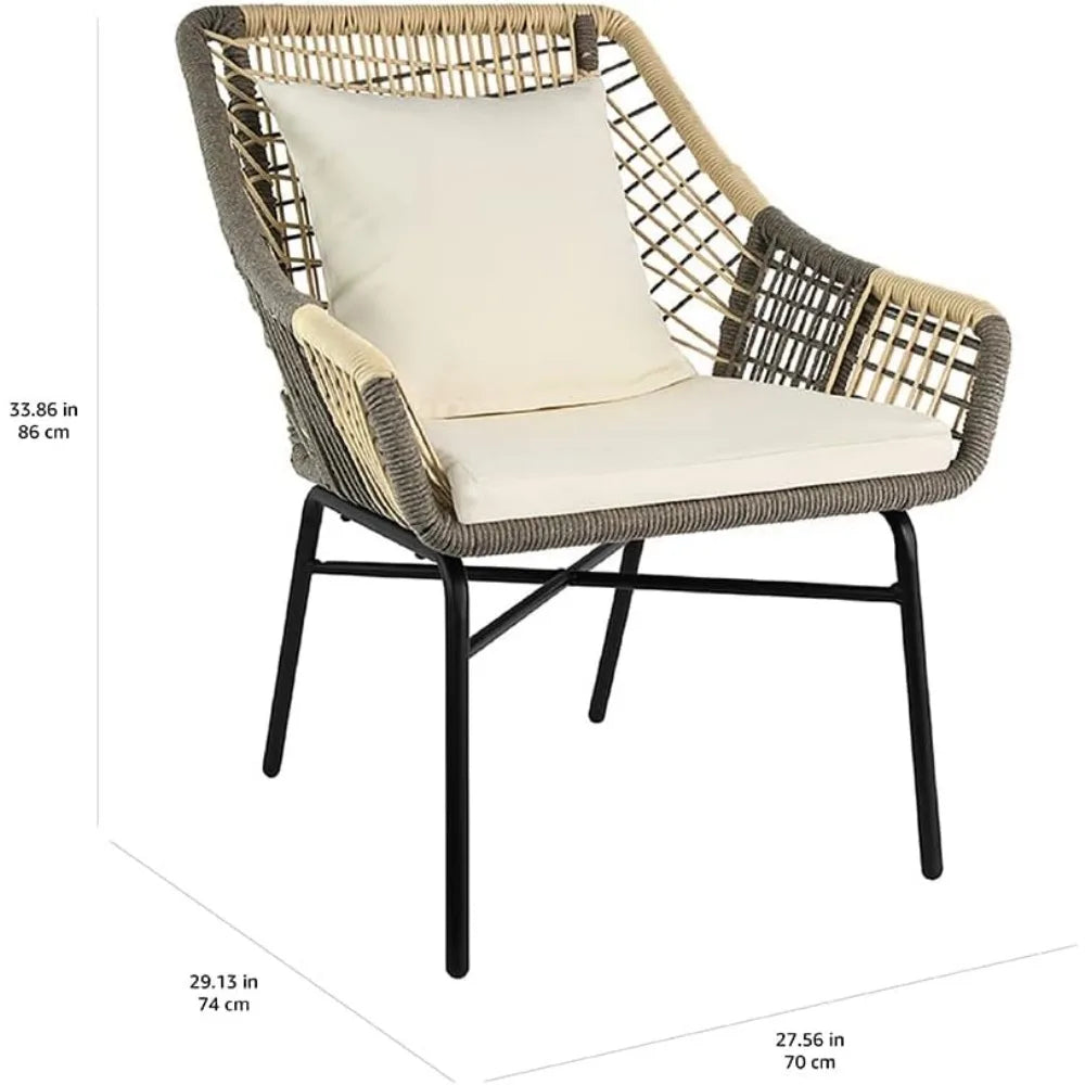 All Weather Rope Club Chair With Steel Frame
