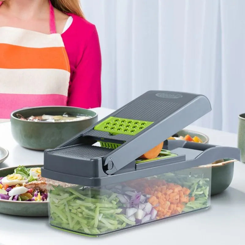 Multifunctional Vegetable Slicer Shredder with Basket