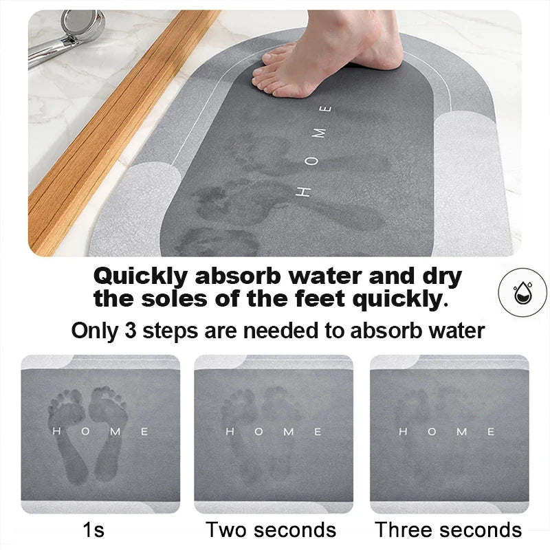Absorbent Non Slip Mud Bathroom Rug