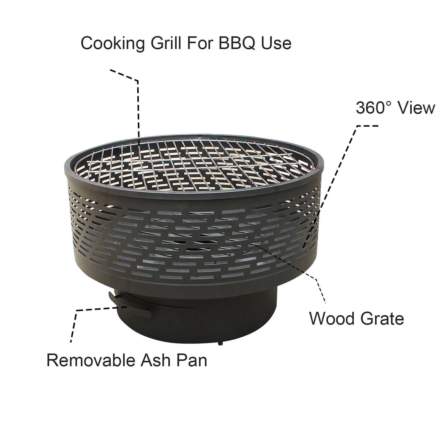 26" Wood Burning Portable Outdoor Firepit
