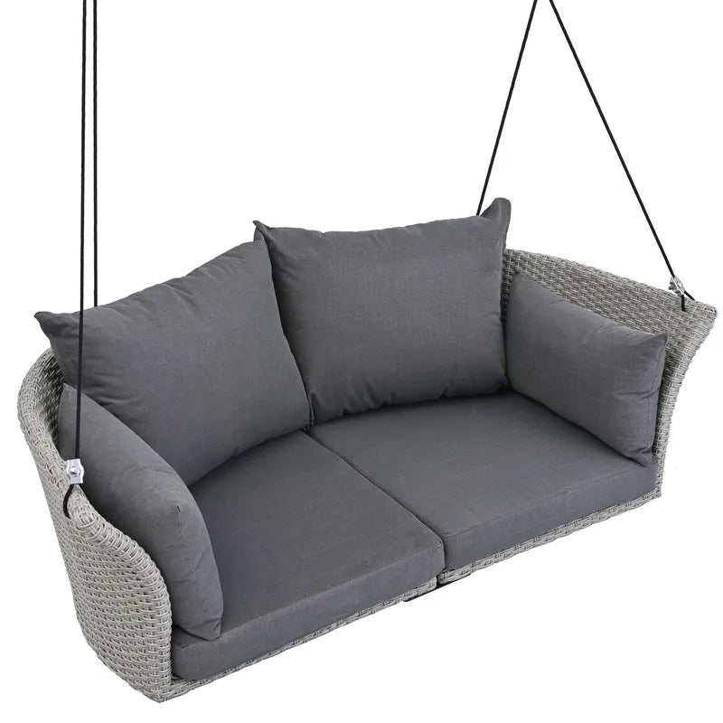2-Person Hanging Swing Chair With Ropes